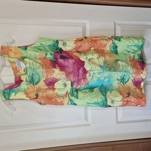 Vintage E.D. Michaels by Melanie Drucker a line dress - 14 - watercolor floral